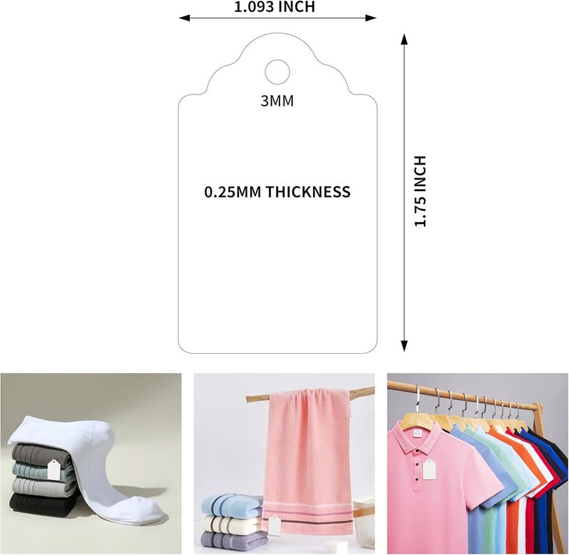 OLPDDZ 1000PCS White Blank Unstrung Price Tags, 1.75 x 1.093 Inches - Premium Quality Durable Paper Hang Tags for Clothing, Retail, Yard & Garage Sales, Ideal for Gift Labeling and Sale Pricing - Image 2
